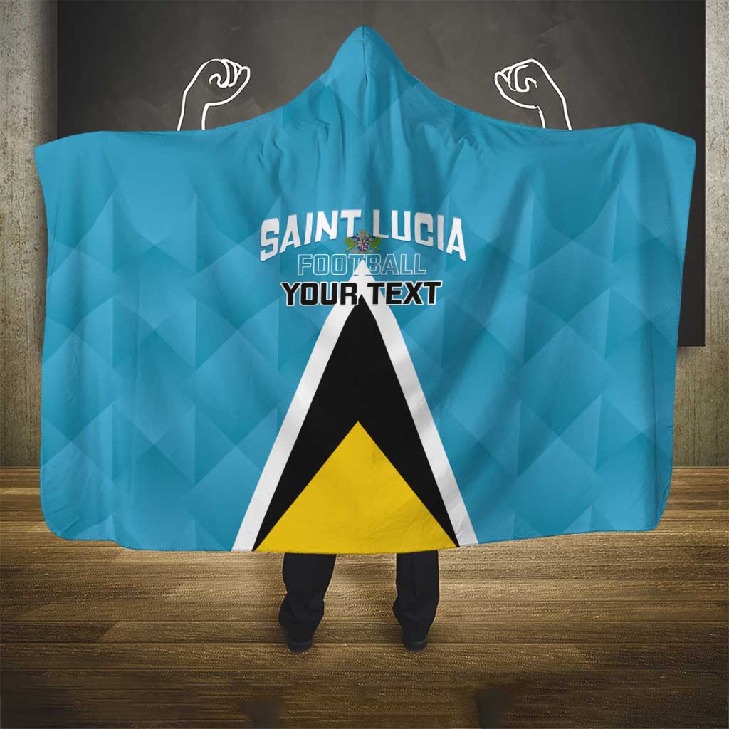 Custom Saint Lucia Football Hooded Blanket Flag Style