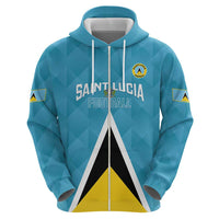 Custom Saint Lucia Football Hoodie Flag Style