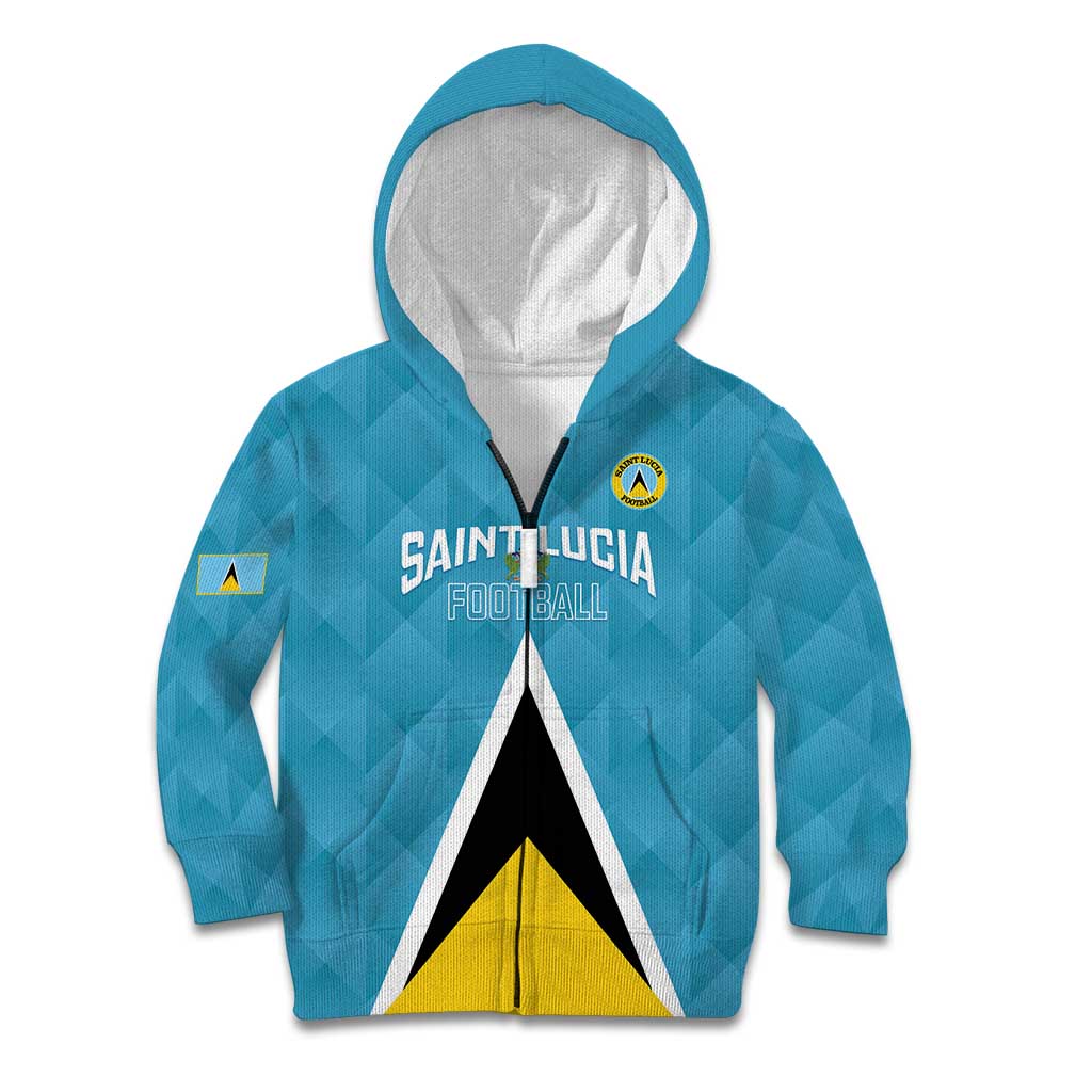 Custom Saint Lucia Football Kid Hoodie Flag Style