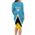 Custom Saint Lucia Football Long Sleeve Bodycon Dress Flag Style