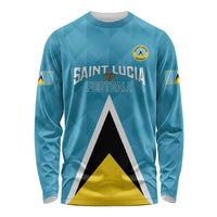 Custom Saint Lucia Football Long Sleeve Shirt Flag Style