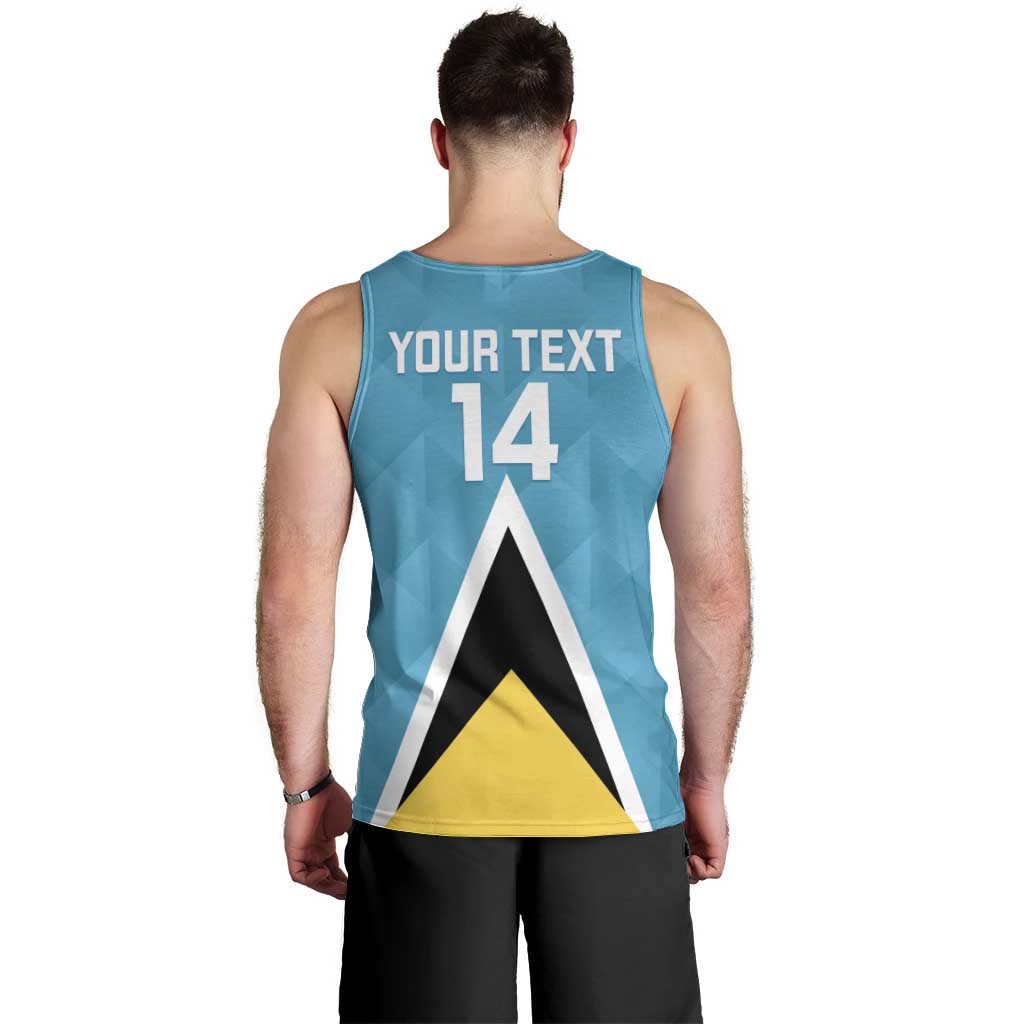 Custom Saint Lucia Football Men Tank Top Flag Style