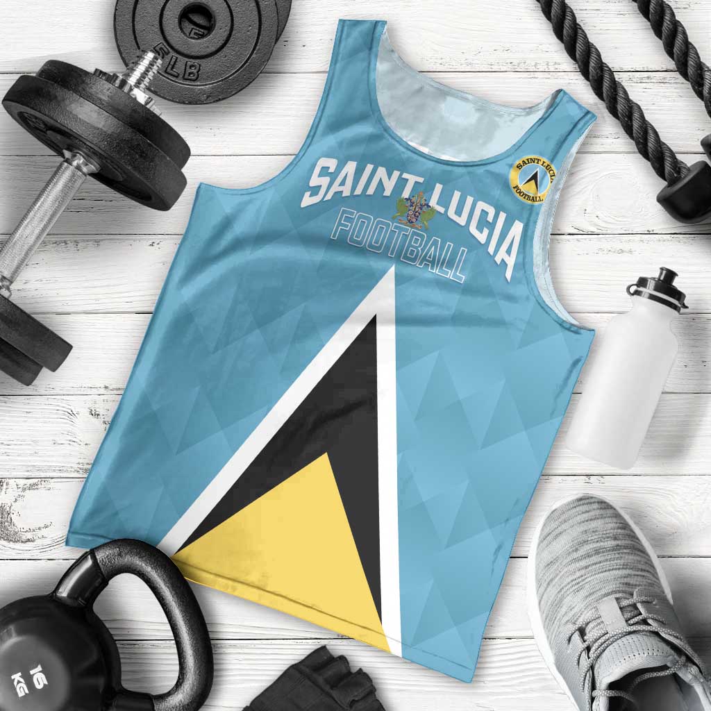 Custom Saint Lucia Football Men Tank Top Flag Style