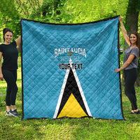 Custom Saint Lucia Football Quilt Flag Style