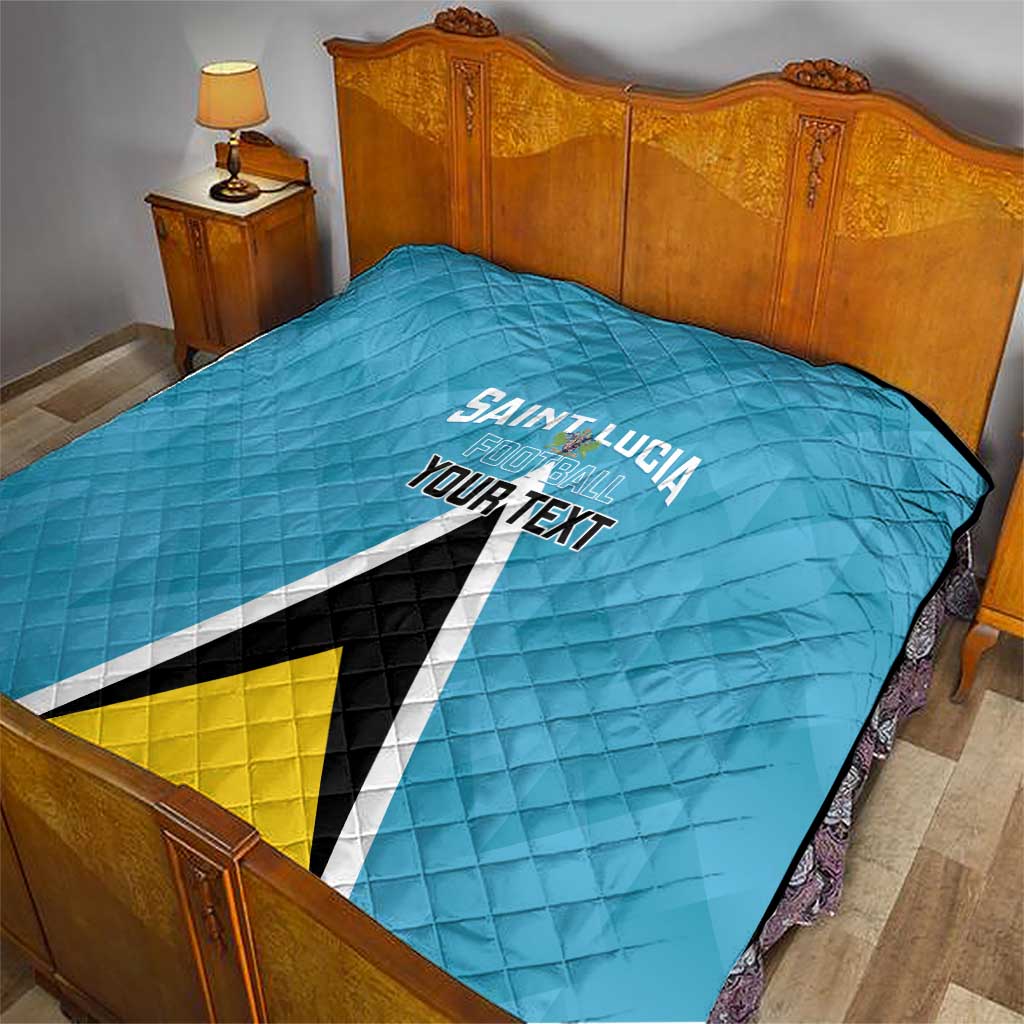 Custom Saint Lucia Football Quilt Flag Style