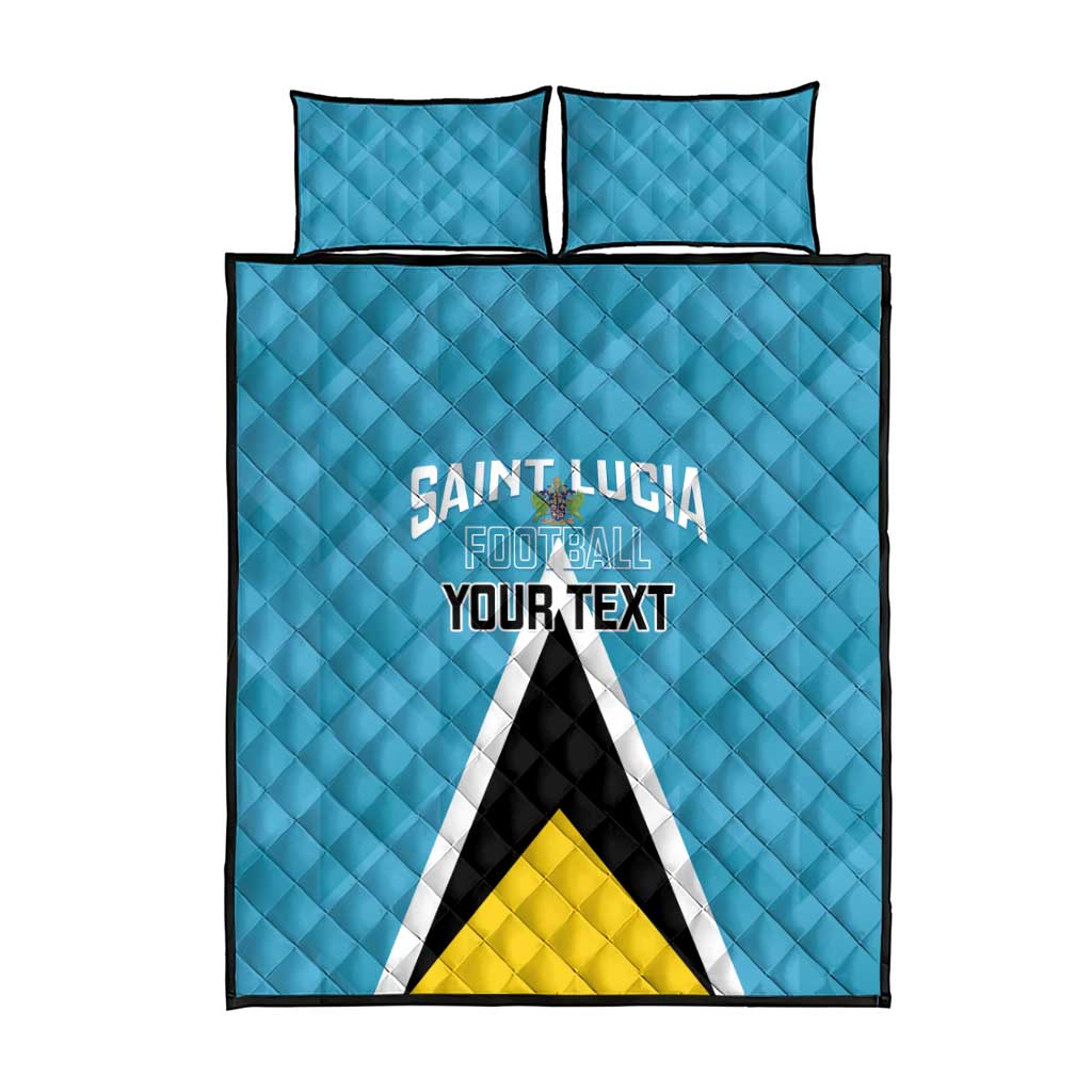 Custom Saint Lucia Football Quilt Bed Set Flag Style
