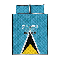 Custom Saint Lucia Football Quilt Bed Set Flag Style