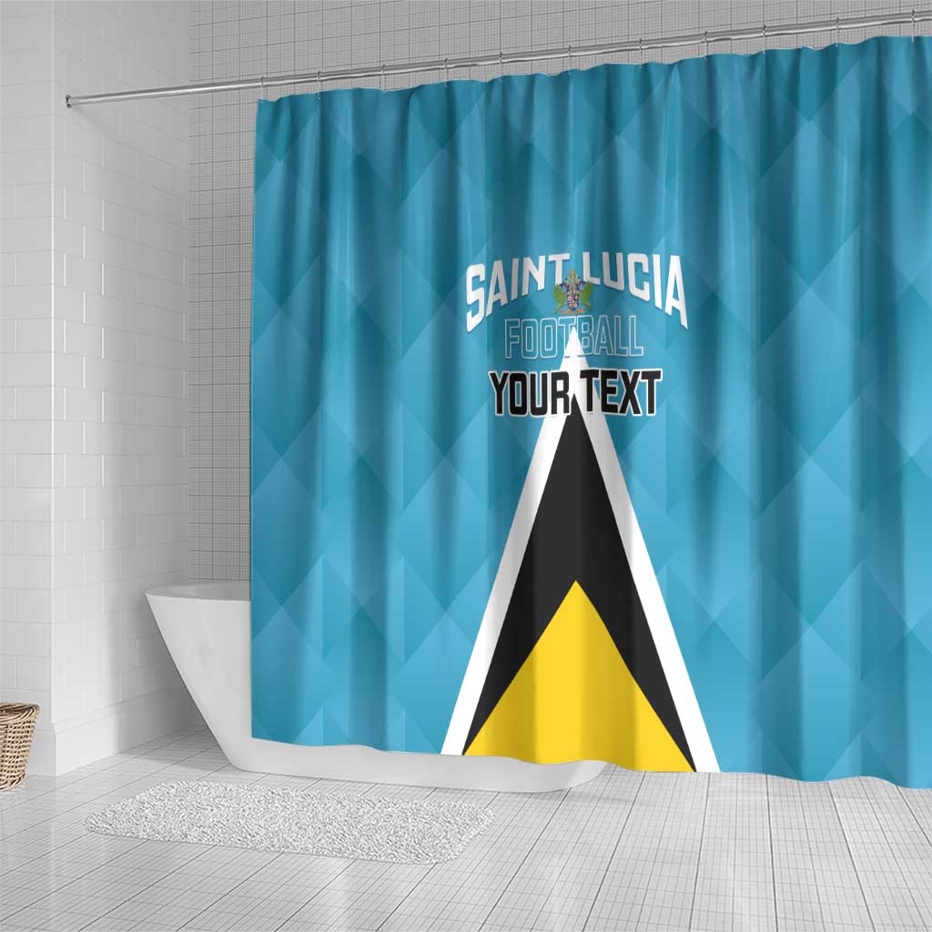 Custom Saint Lucia Football Shower Curtain Flag Style