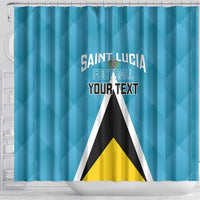 Custom Saint Lucia Football Shower Curtain Flag Style