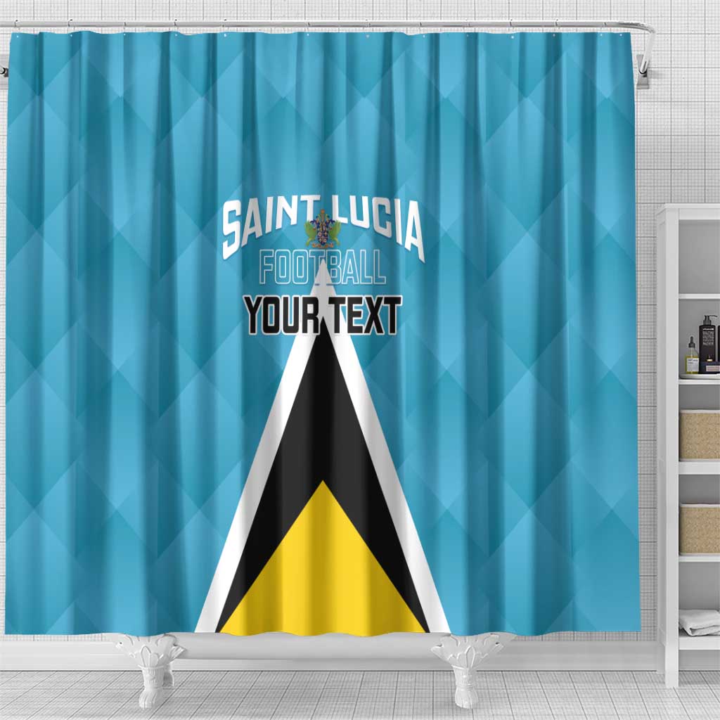 Custom Saint Lucia Football Shower Curtain Flag Style