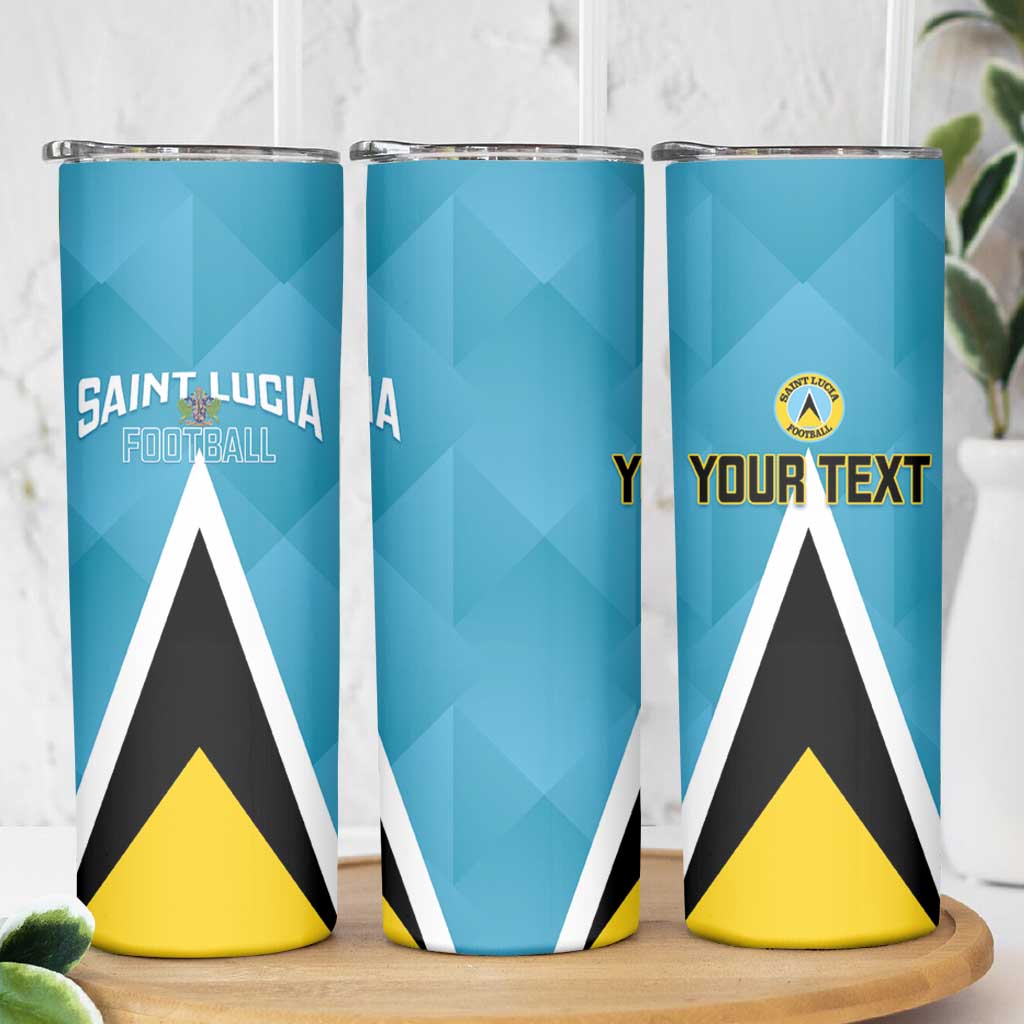 Custom Saint Lucia Football Skinny Tumbler Flag Style