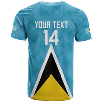 Custom Saint Lucia Football T Shirt Flag Style