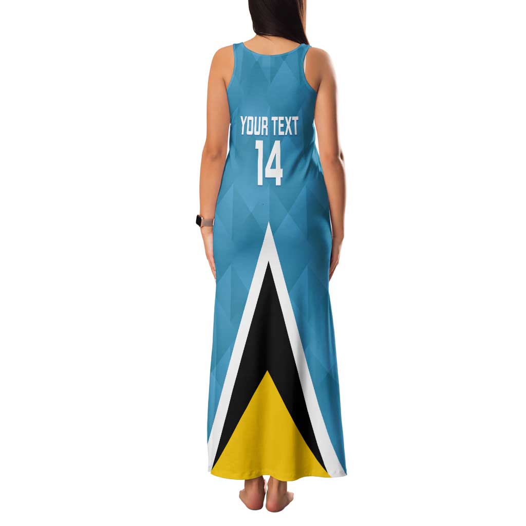 Custom Saint Lucia Football Tank Maxi Dress Flag Style
