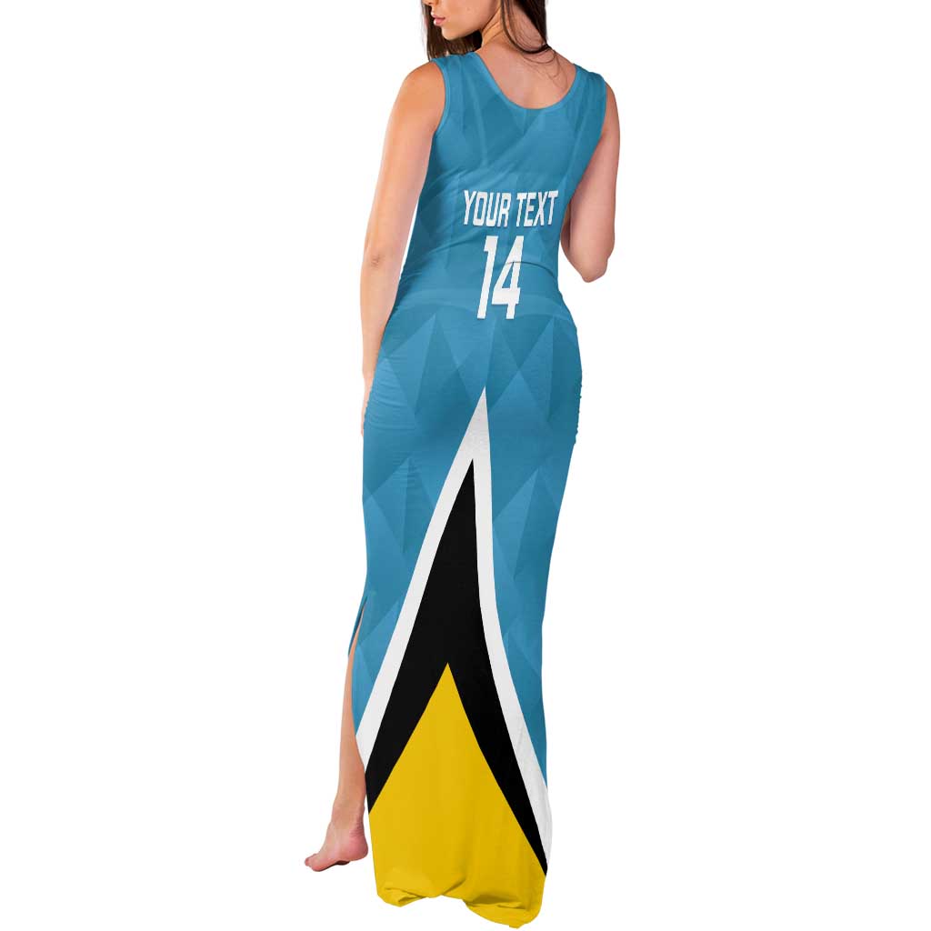 Custom Saint Lucia Football Tank Maxi Dress Flag Style