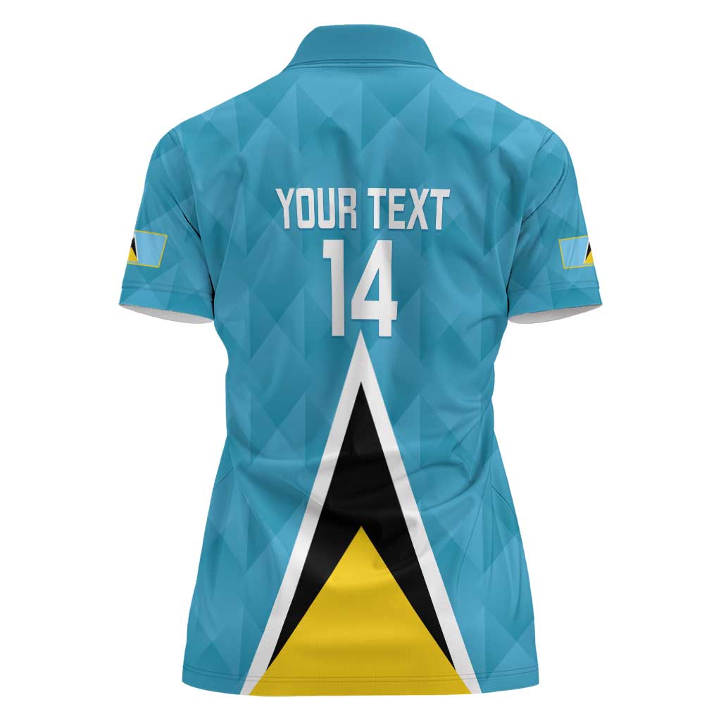 Custom Saint Lucia Football Women Polo Shirt Flag Style