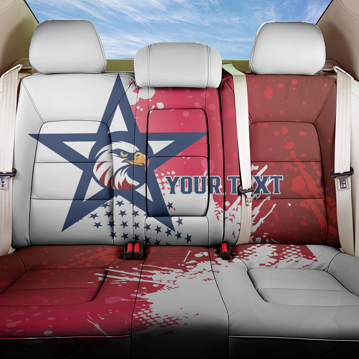 Custom United States Rugby Back Car Seat Cover 2024 Pacific Go Eagles - Wonder Print Shop