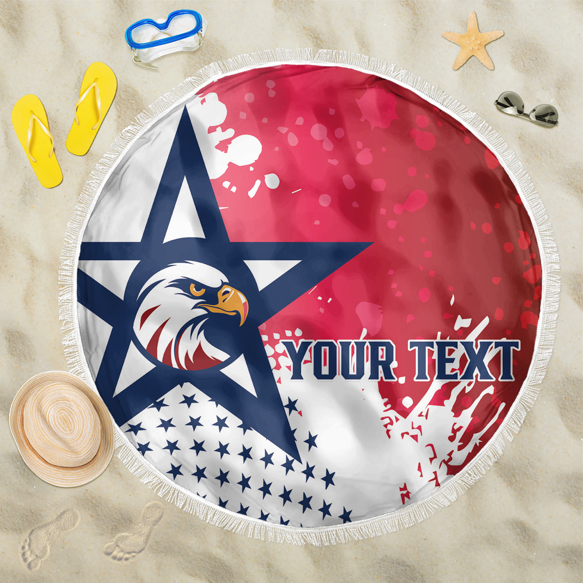 Custom United States Rugby Beach Blanket 2024 Pacific Go Eagles - Wonder Print Shop