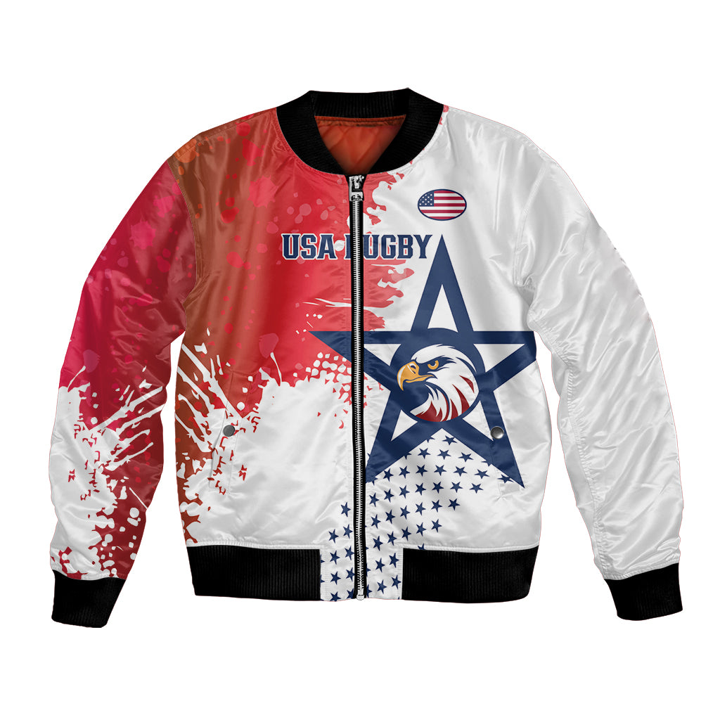Custom United States Rugby Bomber Jacket 2024 Pacific Go Eagles - Wonder Print Shop