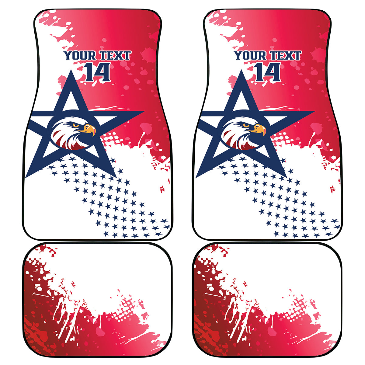 Custom United States Rugby Car Mats 2024 Pacific Go Eagles - Wonder Print Shop