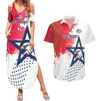 Custom United States Rugby Couples Matching Summer Maxi Dress and Hawaiian Shirt 2024 Pacific Go Eagles - Wonder Print Shop