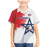 Custom United States Rugby Family Matching Mermaid Dress and Hawaiian Shirt 2024 Pacific Go Eagles - Wonder Print Shop