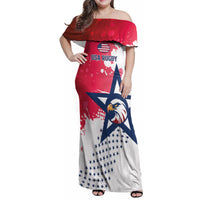 Custom United States Rugby Family Matching Off Shoulder Maxi Dress and Hawaiian Shirt 2024 Pacific Go Eagles - Wonder Print Shop