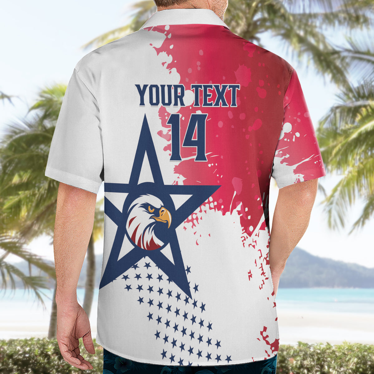 Custom United States Rugby Hawaiian Shirt 2024 Pacific Go Eagles - Wonder Print Shop