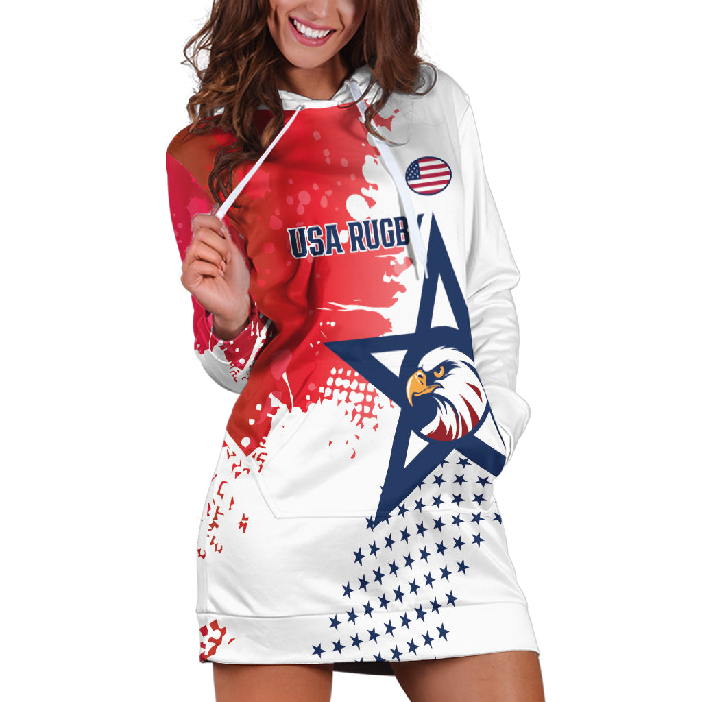 Custom United States Rugby Hoodie Dress 2024 Pacific Go Eagles - Wonder Print Shop