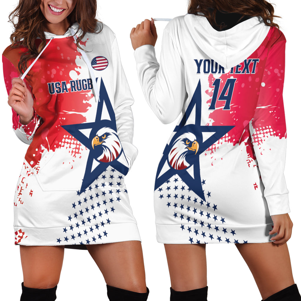 Custom United States Rugby Hoodie Dress 2024 Pacific Go Eagles - Wonder Print Shop