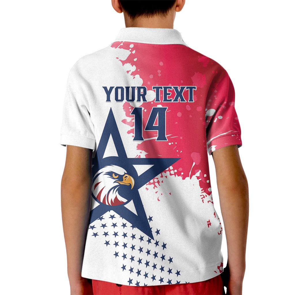 Custom United States Rugby Kid Polo Shirt 2024 Pacific Go Eagles - Wonder Print Shop