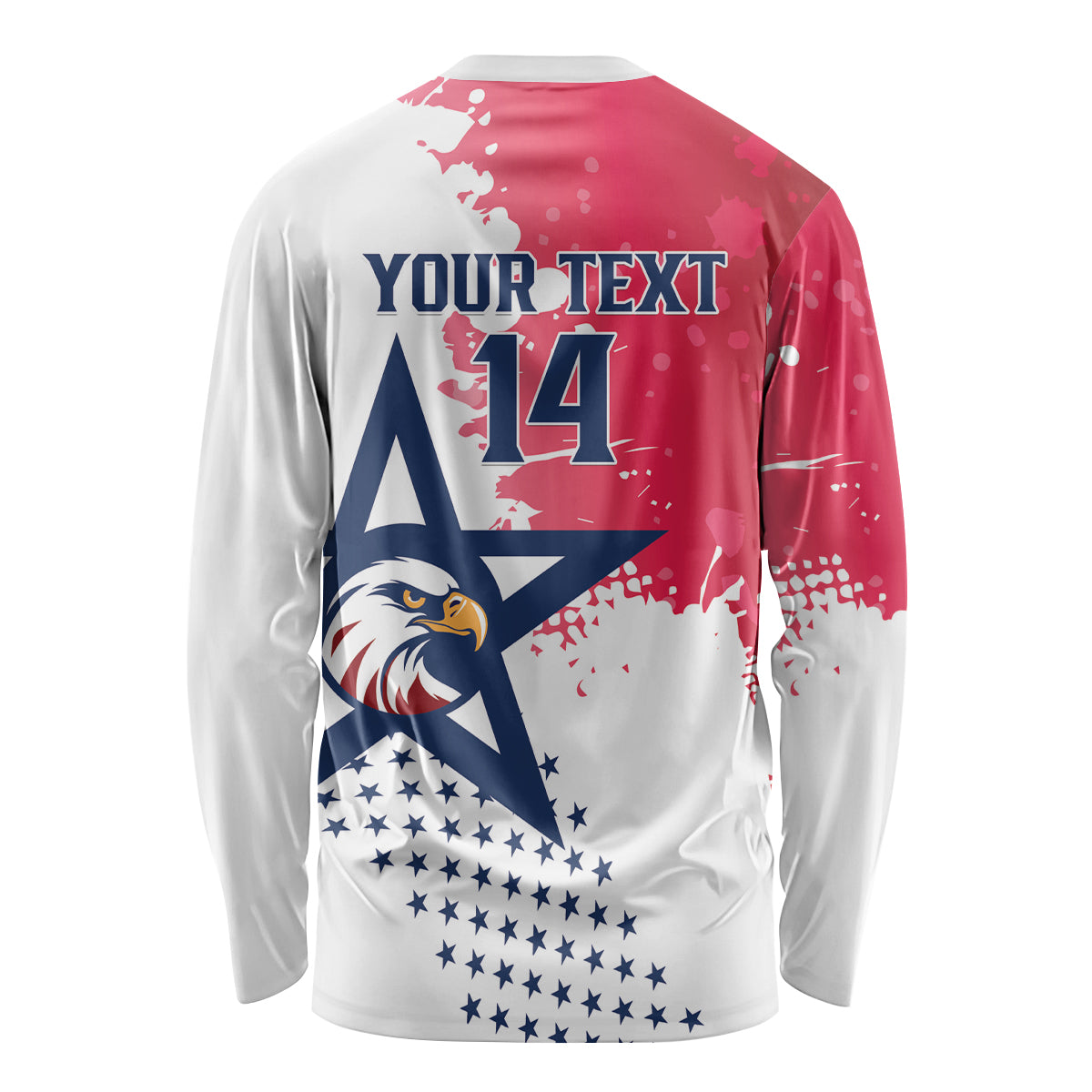 Custom United States Rugby Long Sleeve Shirt 2024 Pacific Go Eagles - Wonder Print Shop