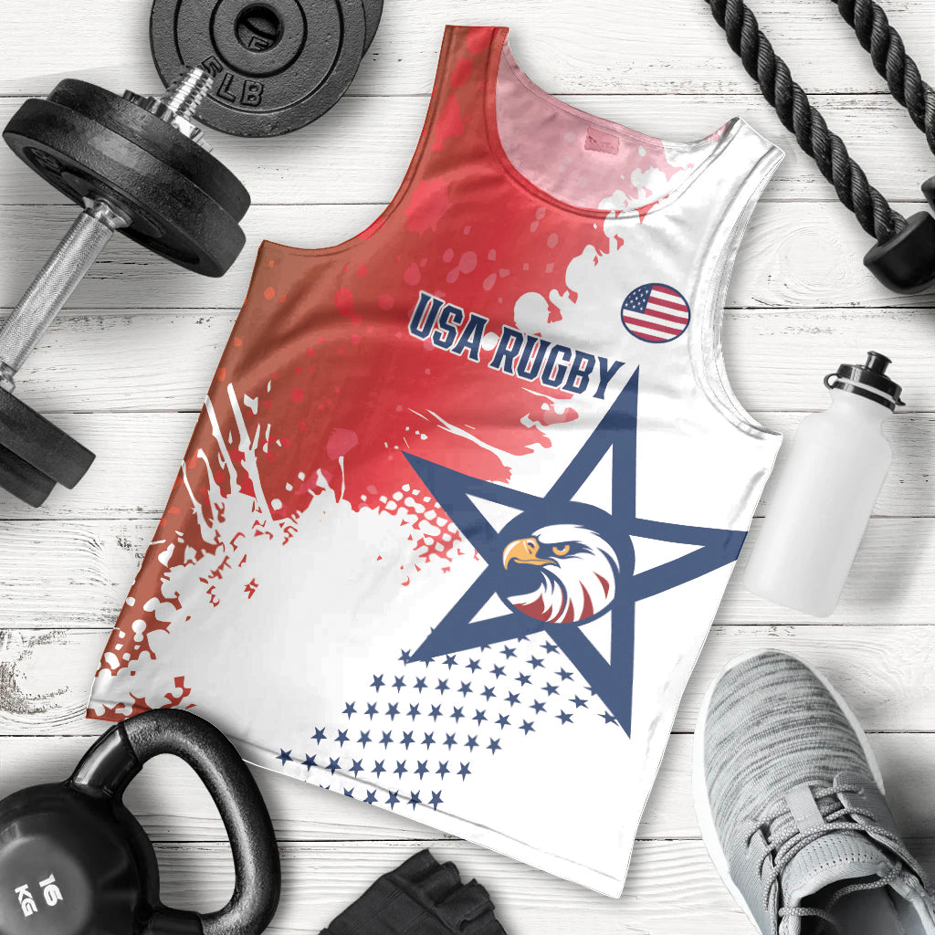 Custom United States Rugby Men Tank Top 2024 Pacific Go Eagles - Wonder Print Shop