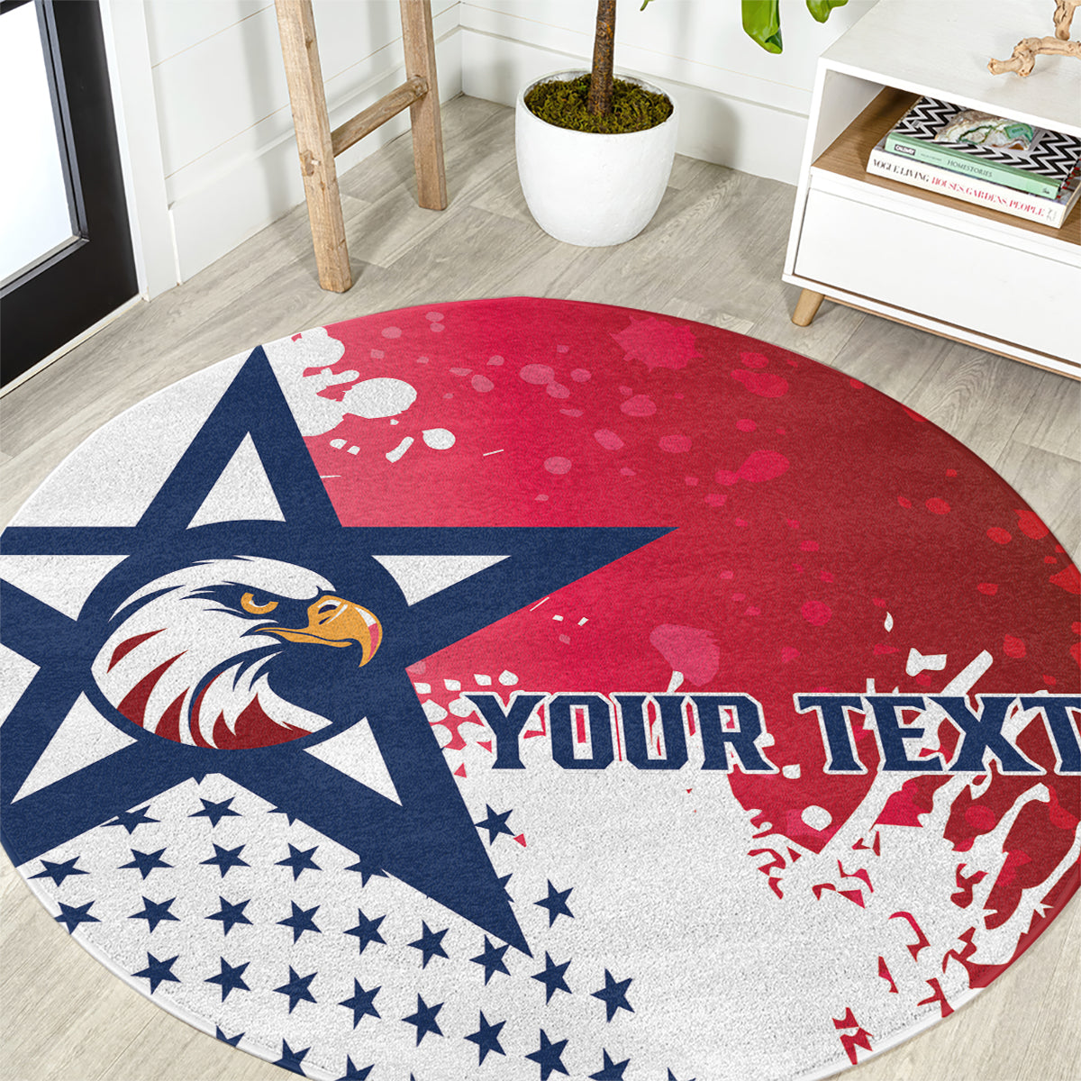Custom United States Rugby Round Carpet 2024 Pacific Go Eagles