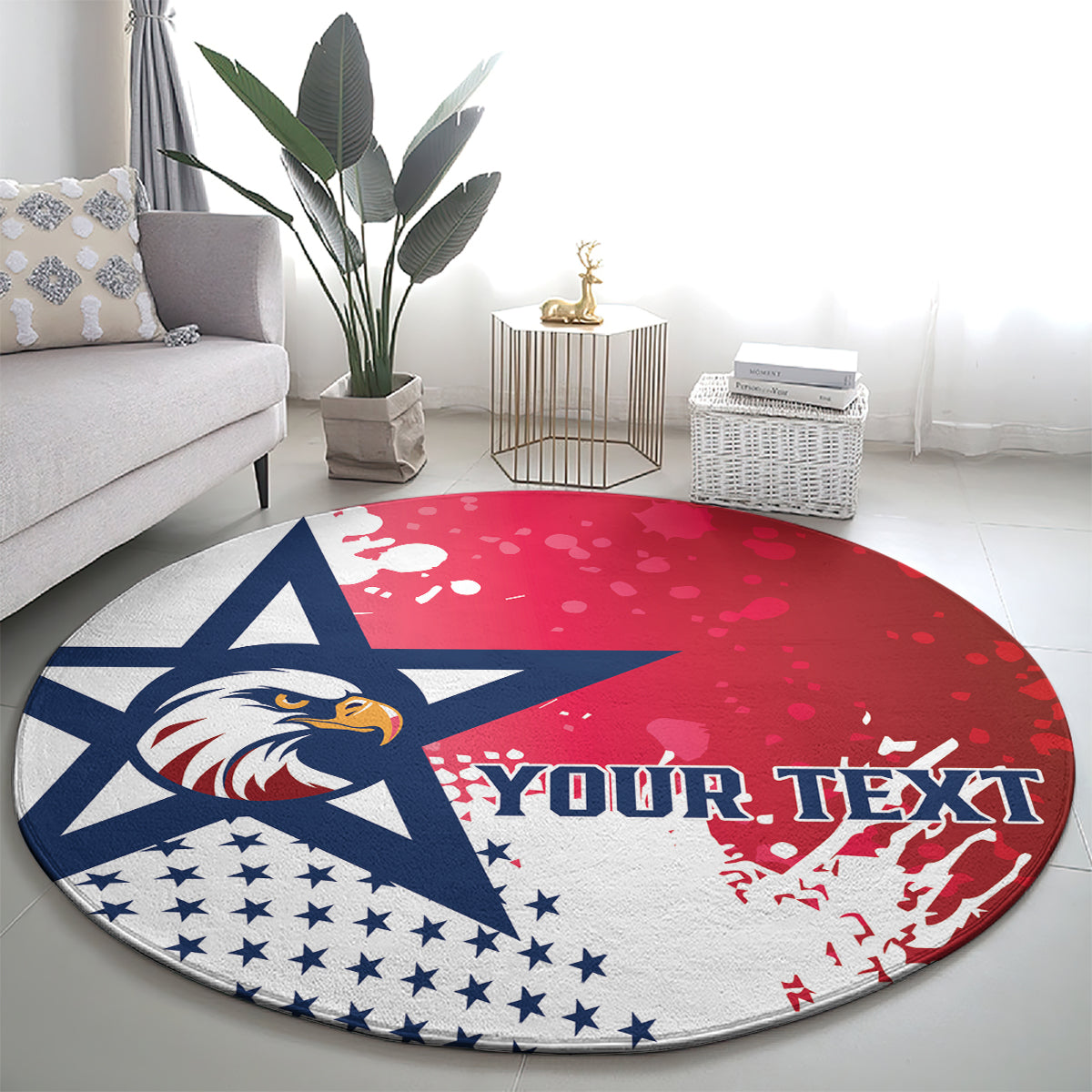 Custom United States Rugby Round Carpet 2024 Pacific Go Eagles