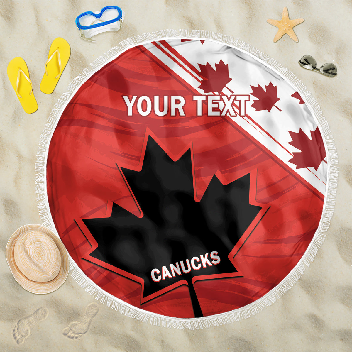 Custom Canada Rugby Beach Blanket 2024 Pacific Go Canucks