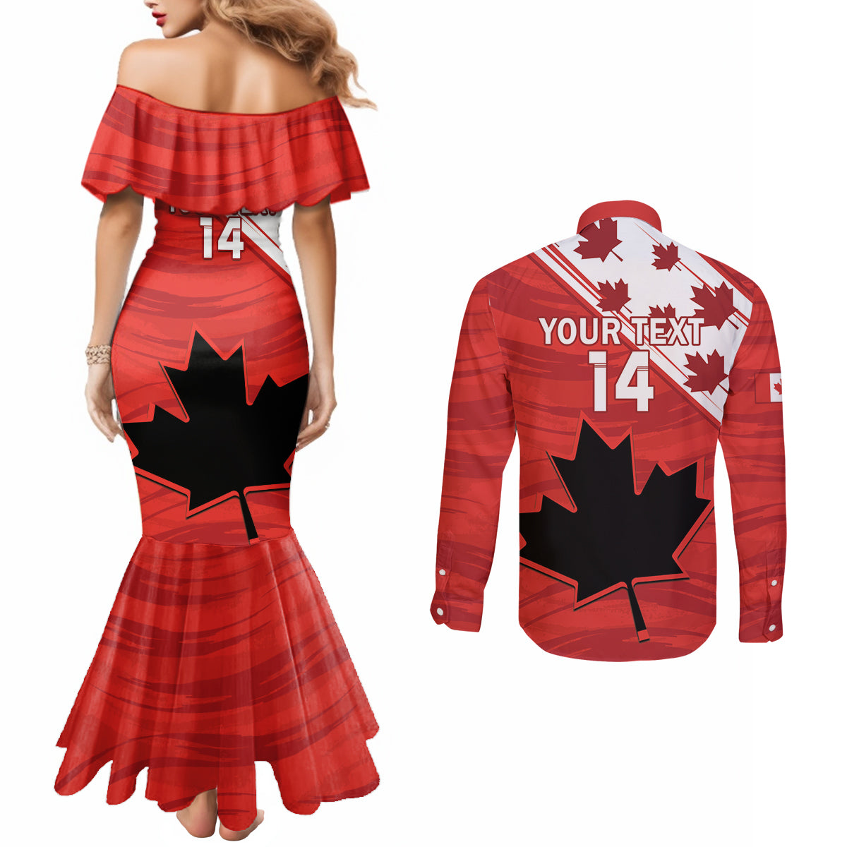 Custom Canada Rugby Couples Matching Mermaid Dress and Long Sleeve Button Shirt 2024 Pacific Go Canucks