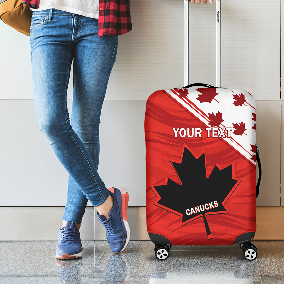 Custom Canada Rugby Luggage Cover 2024 Pacific Go Canucks - Wonder Print Shop