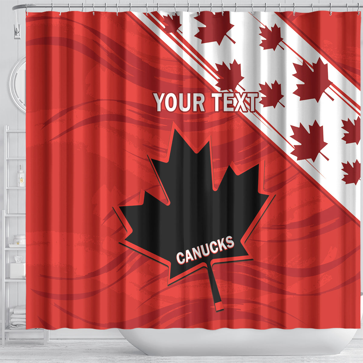 Custom Canada Rugby Shower Curtain 2024 Pacific Go Canucks