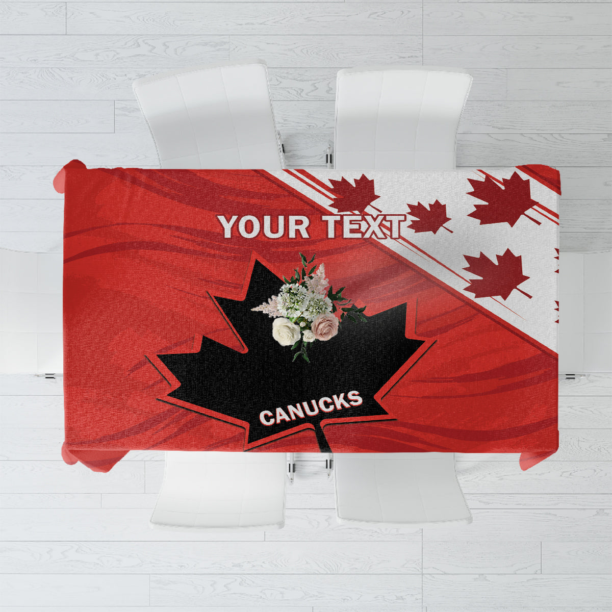 Custom Canada Rugby Tablecloth 2024 Pacific Go Canucks - Wonder Print Shop