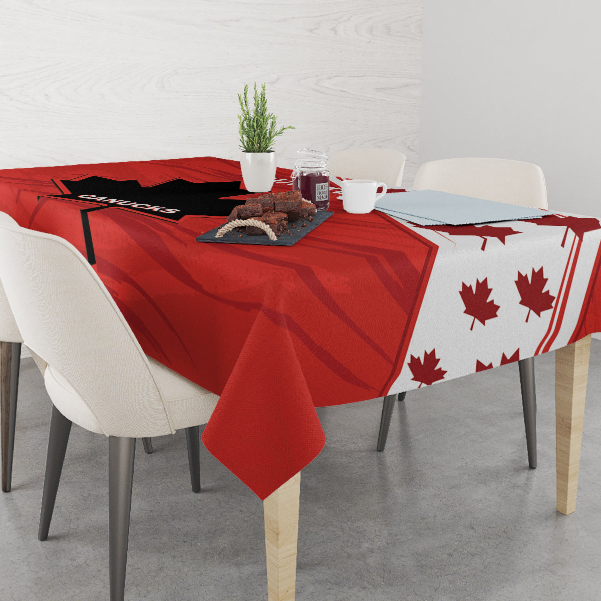 Custom Canada Rugby Tablecloth 2024 Pacific Go Canucks - Wonder Print Shop