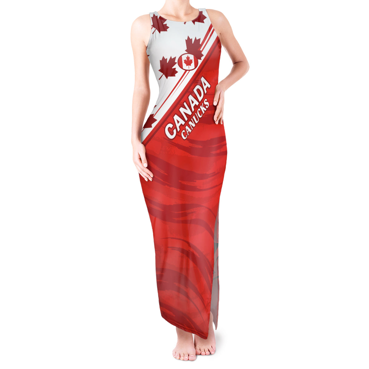 Custom Canada Rugby Tank Maxi Dress 2024 Pacific Go Canucks - Wonder Print Shop