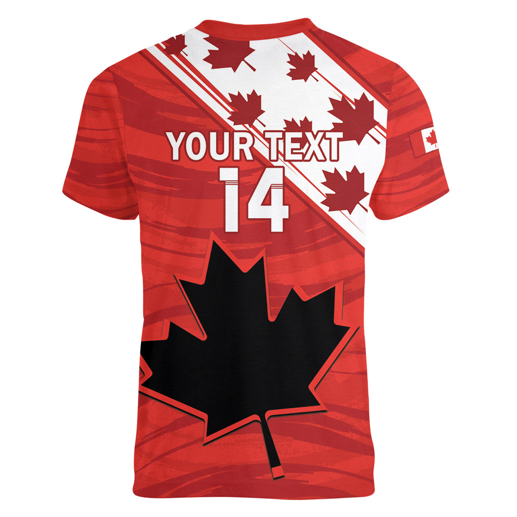 Custom Canada Rugby Women V Neck T Shirt 2024 Pacific Go Canucks - Wonder Print Shop