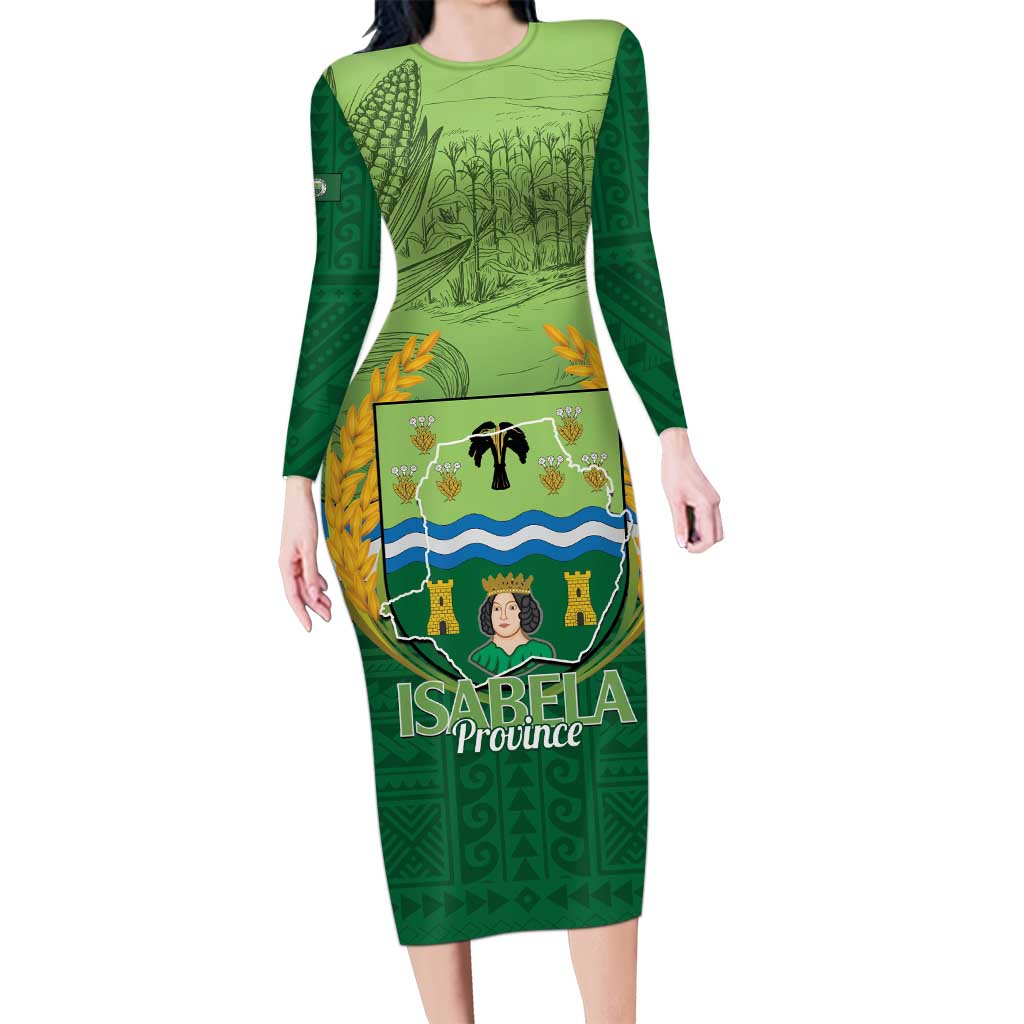 Isabela Philippines Family Matching Long Sleeve Bodycon Dress and Hawaiian Shirt Queen Province Of The North