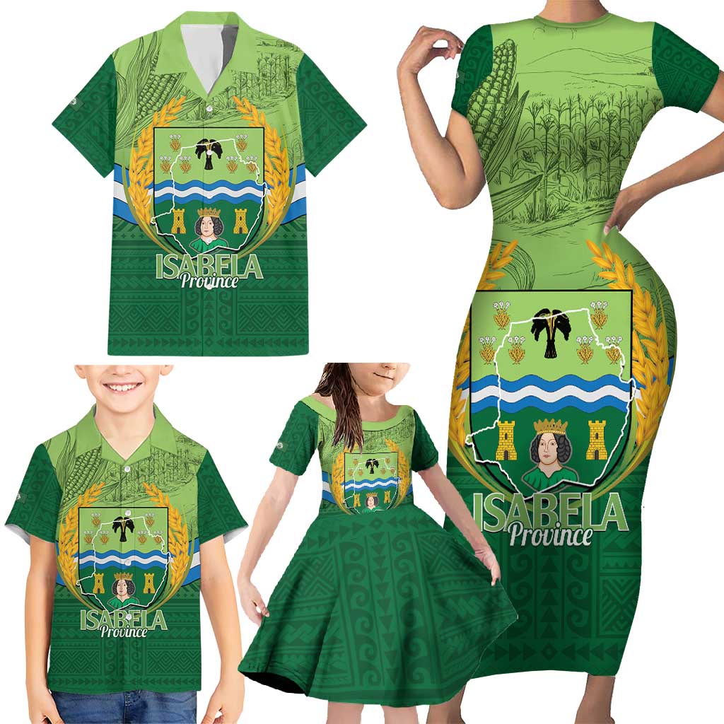 Isabela Philippines Family Matching Short Sleeve Bodycon Dress and Hawaiian Shirt Queen Province Of The North