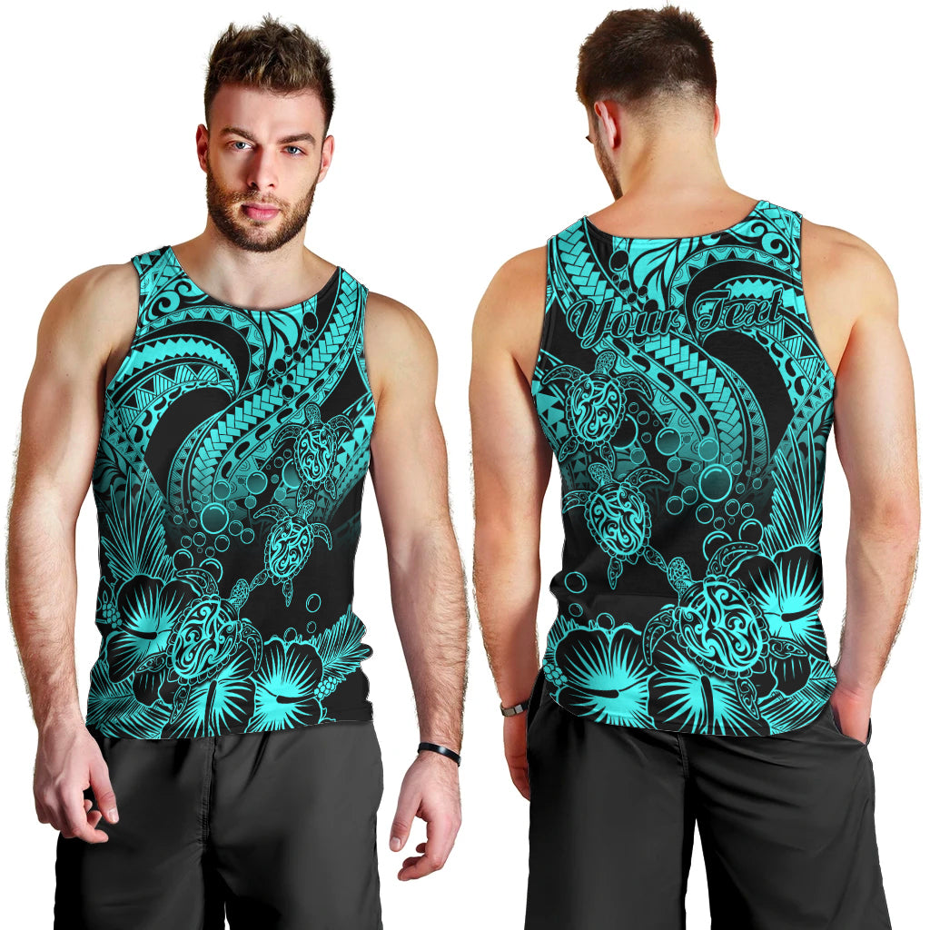 personalised-polynesian-men-tank-top-tribal-honu-turtle-with-hibiscus-turquoise-version