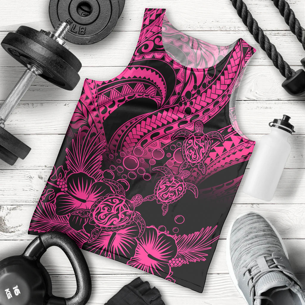 personalised-polynesian-men-tank-top-tribal-honu-turtle-with-hibiscus-pink-version
