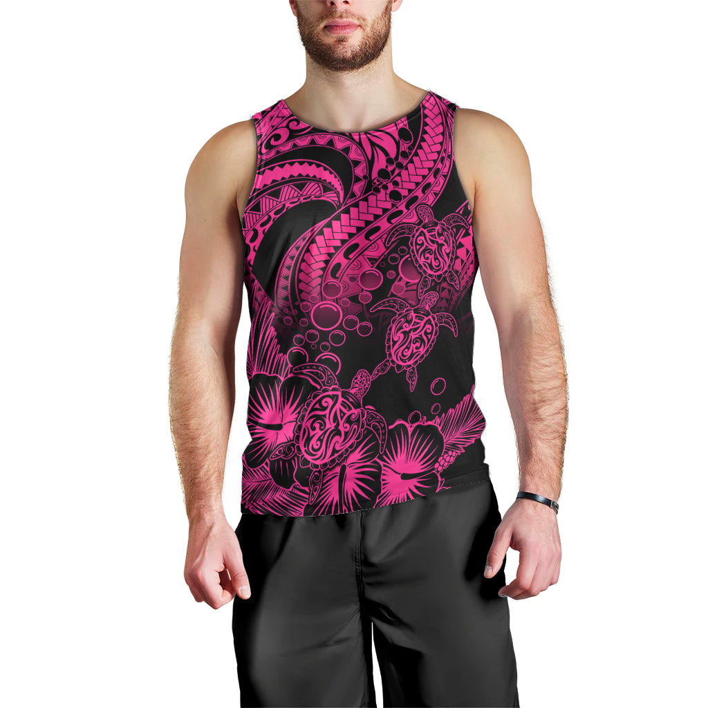 personalised-polynesian-men-tank-top-tribal-honu-turtle-with-hibiscus-pink-version
