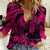 Personalised Polynesian Women Casual Shirt Tribal Honu Turtle with Hibiscus Pink Version - Wonder Print Shop