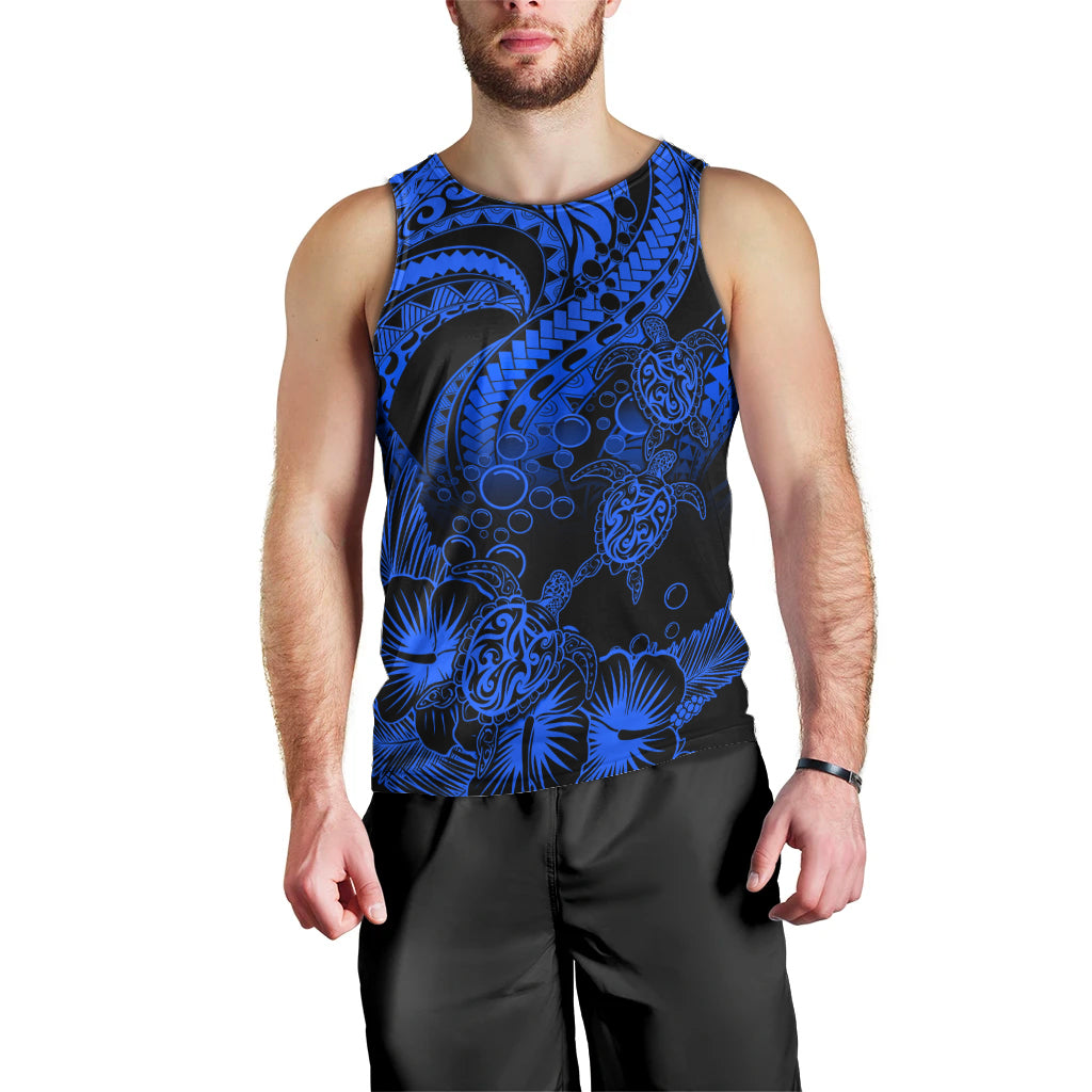 personalised-polynesian-men-tank-top-tribal-honu-turtle-with-hibiscus-blue-version