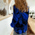 Personalised Polynesian Women Casual Shirt Tribal Honu Turtle with Hibiscus Blue Version - Wonder Print Shop